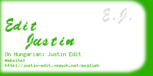 edit justin business card